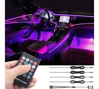 TABEN Auto Decorazione Interna Atmosfera Luce LED Interni Auto Kit di Illuminazione con 8 Colori, Impermeabile, Interni Atmosfera luci al Neon Striscia per Auto 1 W DC12 V (1 Set)