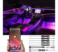 TABEN Decorazione per Interni Auto Luce d'atmosfera Controllo App + Kit Luminoso vano Piedi con 64 Colori, Impermeabile, Striscia di luci al Neon per Auto 1W DC 12V 6m