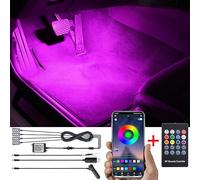 TABEN Kit di Illuminazione Ambientale per Auto 64 Colori Telecomando RF + Controllo APP Bluetooth USB Luce Atmosfera vano piedi per Auto Fai da Te 16 Milioni Multicolor Suono Sincronizzazione Musicale