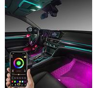 TABEN Kit di Illuminazione Ambientale per Auto RGB Digitale da 1,1 mm Cambio di Colore a Tre Zone, App + RF Remote + Touch + Tasto Pulsante Controllo 16,7 Milioni di Colori Sincronizzazione Musicale
