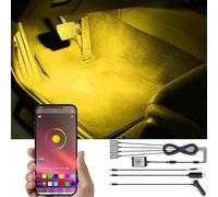 TABEN Kit di Illuminazione per vano Piedi per Auto, Kit di Illuminazione per Atmosfera Auto Multicolore, Funzione di Memoria Attiva del Suono del Ritmo Musicale e Controllo App Bluetooth DC 12V