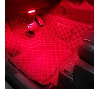 TABEN Kit di luce ambientale per auto RGB interno 4 pezzi 48 LED APP Controller + telecomando RF sincronizzazione con musica Suono Funzione di memoria attiva Illuminazione auto con caricatore per auto