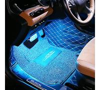 TABEN Kit di luce ambientale per auto RGB interno 4 pezzi 48 LED APP Controller + telecomando RF sincronizzazione con musica Suono Funzione di memoria attiva Illuminazione auto con caricatore per auto