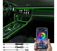 TABEN Kit Luce Ambientale per Auto 3 m Fibra Ottica 64 Colori Controllo App Bluetooth Fai da Te RGB Multicolor Suono Sincronizzazione Musicale USB Illuminazione d'atmosfera per Interni Auto