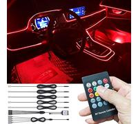 TABEN Kit luci Atmosfera per Auto Sincronizzazione Musicale Multicolore 16 Milioni Colori 6 Metri Kit Illuminazione Ambientale vano Piedi USB in Fibra Ottica, Telecomando RF Controllo