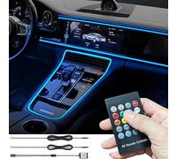 TABEN Luce Ambientale per Auto Caricabatteria per Auto Telecomando USB RGB Lampada Decorativa Fai da Te Refit Tubo in Fibra Ottica Flessibile 8 Colori Illuminazione Interna Luce Atmosfera 1W DC 12V 3m