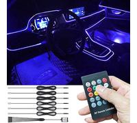 TABEN Luce Ambientale per Auto Telecomando RGB Lampada per Luce Decorativa Fai da Te Refit Tubo in Fibra Ottica Flessibile 8 Colori Illuminazione Interna Atmosfera Luce 1W DC 12V 8m
