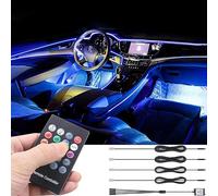 TABEN Luce Ambientale RGB Telecomando Lampada per Atmosfera Auto Lampada Morbida Fai-da-Te Refit Fascia in Fibra Ottica 64 Colori Illuminazione Interna Luce Decorativa 1W DC 12V 4m