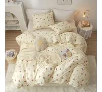 Tabeskly Fragola Carino Sacco Copripiumino Matrimoniale Bambino Piumino Matrimoniali Letto Set Giallo 200x200cm