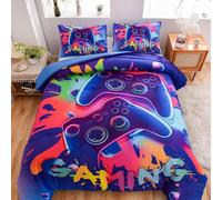 Tabeskly Gioco Gamepad Ragazzi Sacco Copripiumino Matrimoniale Bambino Piumino Matrimoniali Letto Set Multicolore 200x200cm