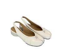 Tabi Ballerine Sandali da Donna in Pelle PU Punta Divisa Casual comode Scarpe da Balletto Tabi con Tacco Basso da 3,5 cm