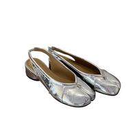 Tabi Ballerine Sandali da Donna in Pelle PU Punta Divisa Casual comode Scarpe da Balletto Tabi con Tacco Basso da 3,5 cm