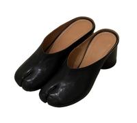Tabi Ballerine Tabi da Donna con Punta Divisa e Tacco Grosso, décolleté in Pelle, Scarpe retrò Slip-on for l'autunno Casual Quotidiano