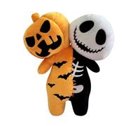 Tabiaprd Spooktacular - Peluche fosforescente reversibile a forma di zucca e scheletro - 24,9 cm - Peluche spaventoso per Halloween, decorazione regali e serate cinematografiche