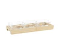TABLA APERITIVO SET 4 CRISTAL 31,5X11X6 280ML
