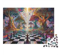 Tabla de ajedrez fantasía Puzzle 1000 Pezzi Cartone Resistente Per Collezionisti, Puzzle Abilità Logiche, Attività Festa, Miglior Regalo Per Fan Devoti Di Puzzle 52x38cm/1000pcs