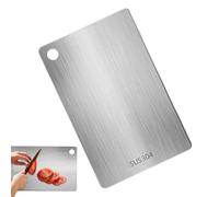 Tabla De Cortar De Acero Inoxidable - Metalica, Double Sided Kitchen Tool, Easy Grip Food Board | Heavy Duty Chopping Mat For Meat Fruit Vegetable Bread Home Cooking Restaurant Chef Baking Utility