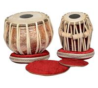 Tabla Drum Set di Devyoms, Professional, 3,5 Kg Copper Bayan - Designer Carving, Sheesham Tabla Dayan, Borsa imbottita, Libro, Martello, Cuscini, Copertura, Strumento Musicale Tabla (PDI-CJH)