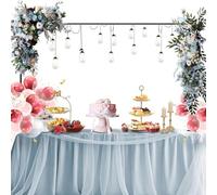 Table Arch Stand With Clamps - Adjustable Over The Table Rod Stand, Heavy Duty Metal Frame For Party Decorations | Background Rack For Wedding Birthday Picnic Dessert Vendor Halloween Catering Event