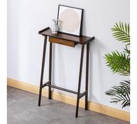 Table Console Étroite en Bambou avec Tiroir, Meuble d'Entrée Moderne | Structure en Bambou Durable, Tiroir de Rangement Pratique, Design Peu Encombrant(Dark Walnut,23.62"(60cm))