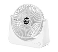 Table Fan - Quiet Rechargeable Personal Desktop Cooling Fan | 3000mAh Battery USB Mini Fans with 3-Speed Silent | Air Cooler for Bedroom Office School Dorm Travel Camping Fishing Summer Use