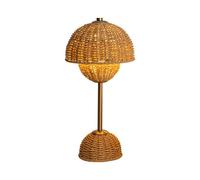 table for living room Rattan Table Nordic LED Bedside Boho Night Stand Light, Vintage Woven End Table s 5W LED Desktop Nightstand Lights for Bedroom Living Room Desk night stand
