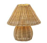 table for living room Table Boho Rattan Night Stand Light Handmade Wicker Desktop Nightstand Accent s Vintage Mushroom Lights for Bedroom Living Room Desk Entrance night stand s