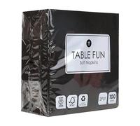 Talking Tables 100 x Bulk Pack Soft Black Paper Napkins, Disposable Party Serviettes for Birthday, Christmas, Weddings, Valentines, Hen, Catering, Everyday Tableware, Recyclable Made in EU, 2ply 33cm