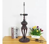Table Lamp Base with 3 Lights, Pole Height 30" Desk Lights Base Ironwork Lamp Base Replacement Only Fit for 18 inch Stained Glass Lampshades