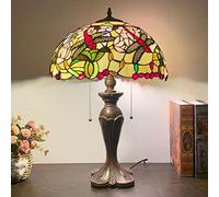 Table Lamp Bedside Lamps 16" Tall Stained Glass Decorative Reading Rustic Table Light for Living Room Bedroom Banker Victorian,Dragonfly