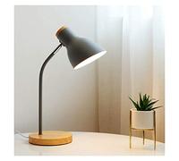 Table lamp Multi- Angle Wooden Art Iron LED Folding Nordic Style Desk Lamp Eye Protection Reading Table Lamp Living Room Bedroom Home Decor (Body Color : Pink Color : Cool White) (Warm White Gray)