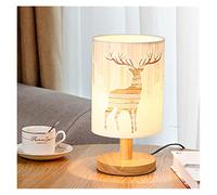 Table Lamp Nordic Warm Girl Heart Bedroom Simple Modern Bedside lamp Cartoon Creative Eye Protection Romantic ins Table lamp (Body Color : Elk A Style Wattage : Button swith) (Dimming Swith Elk A st