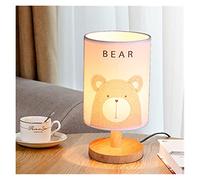 Table Lamp Nordic Warm Girl Heart Bedroom Simple Modern Bedside lamp Cartoon Creative Eye Protection Romantic ins Table lamp (Body Color : Elk A Style Wattage : Button swith) (Button Swith Bear)