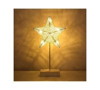 Table Lamp, Star Bedside Lamp Battery Powered LED Christmas Decoration Table Lamp with Plastic Base Christmas Lighting Home Christmas Table Decoration