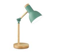 Table Lamp Wooden LED Adjustable Simple Bedside Desk Light Eye Protection Reading Bedroom Study Lamp New Year's Gift(GREEN)