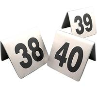 Table Number 1-20/1-50/1-100, Stainless Steel Table Signs, Double-Sided Number Tags, V Shape, For Restaurant Bar Cafe Weddings Place Table Marker Place Cards/1 To 100/5 *(Grey)