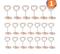 Table Number Holders - Table Card Holders |Wire Picture Holder |Small Heart Shape Holder for Food Labels |Small Tables Cards Holderrs for Centerpieces,Parties Decoration |Metal Place Card Stand