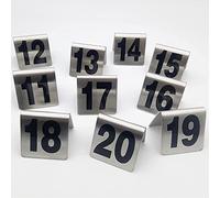Table Number Plate,1 To 50 Stainless Steel Double-Sided Square Table Number Digital Card Number Plate Restaurant Hotel Number(Black-B1 Layer 50Cm)