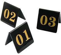 Table Numbers 1-25/50/100 Acrylic Tent Style Table Numbers - For Cafés, Pizza Shop, Restaurants, Hotel, Weddings, Banquets, Stackable Digital Card Signs Plates//8 * 8Cm-3(Black-100)