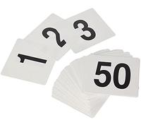 Table Numbers, 1-25/50/100 W Table Numbers Seat Cards Durable Plastic White Table Number Signs, 3.9X3.7 Inch Place Cards Restaurant Cafe Bar Utensils/White 1-100(3Layers)