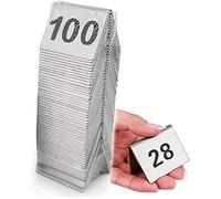 Table Numbers 1-50/100 Stainless Steel Table Numbers Signs, Reusable, Sturdy And Not Easy To Fade, Metal Table Numbers Cards For Restaurants, Banquets, Cafés, Weddings/1-(White-1 To 80)