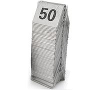 Table Numbers 1-50 Wedding Decoration, Stainless Steel Table Number Cards, Restaurant Cafe Bar Seating Tent Table Numbers, For Reception, Decoration, Party, Anniversary, (Black-B1 Layer 40Cm)