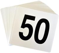 Table Numbers 1 To 25/50/100, Double Side Plastic Table Numbers White Square Seat Cards Party Event Restaurant Bar Accessories Cafe Utensil/1 To 50(Silver,White-35 X 18 X 33 Cm)