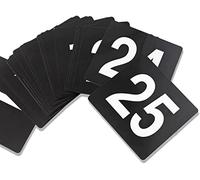 Table Numbers 1 To 25/50/100, Double Sided Plastic Table Numbers Black Table Seat Cards For-Clip Table Number Holder Party Restaurant Bar Utensil/1 To 50(40Cm)