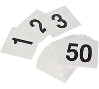 Table Numbers 1 To 25/50/100, Double Sided Plastic Table Numbers White Table Seat Cards For-Clip Table Number Holder Party Restaurant Bar Utensil/1 To 50(Black-3Layers)