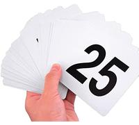 Table Numbers 1 To 25/50/100, Double Sided Plastic Table Numbers White Table Seat Cards For-Clip Table Number Holder Party Restaurant Bar Utensil/1 To 50(A-3Layers)