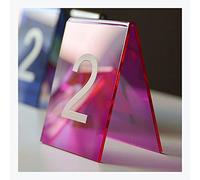 Table Numbers, Colorful Acrylic Restaurant Place Number Plate,Double Sided Table Number Table Plate Digital Restaurant Card, 90X80Mm/Purple/1 To 20(L55Cmxw35Cmxh52Cm)