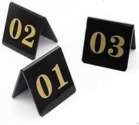 Table Numbers Signs, Black Acrylic Table Number Table Plate Digital Restaurant Card, 80X80Mm/1 To 20(1 To 25-8 * 8Cm)