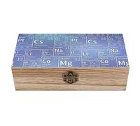 Table of Chemical Elements - Scatola per tesori in legno, 20 x 9,4 x 5,8 cm, con coperchio incernierato e chiusura frontale