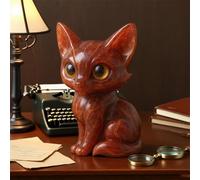 Table Sculpture Animal - Small Animal Figurine | Hand-Carved Resin Big-Eyed SmallFox Ornament | Animals Figurines for Home Desk Bedroom Tabletop Bookshelves Mantels Displays